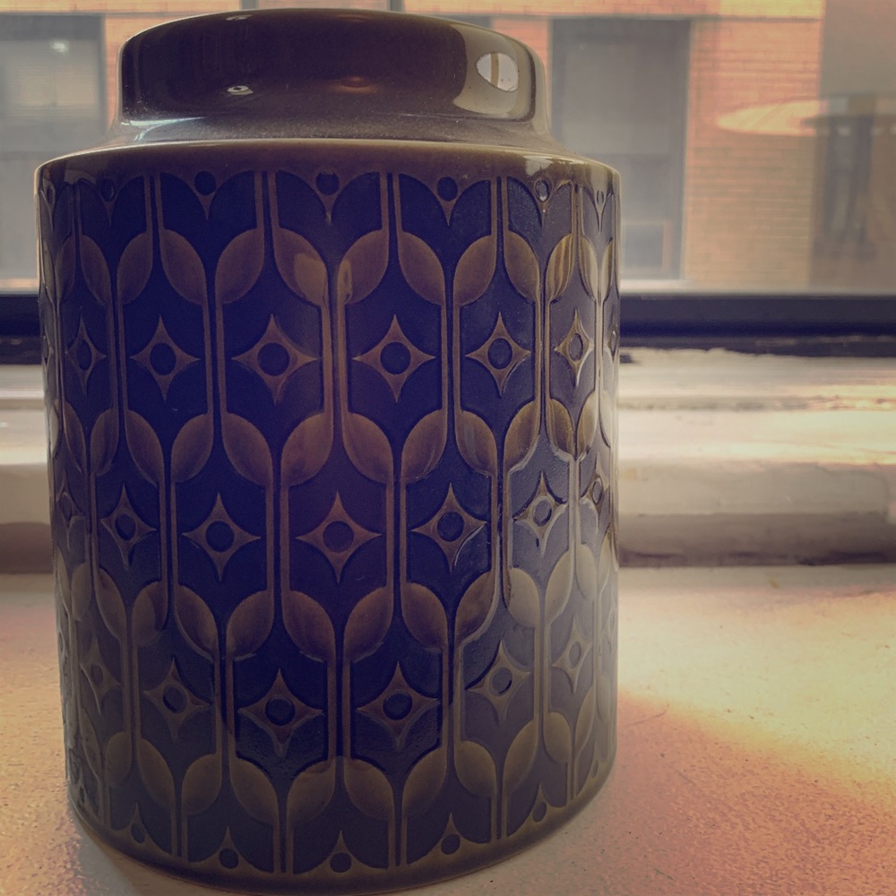 Olive Green, Art Deco Ceramic Vase